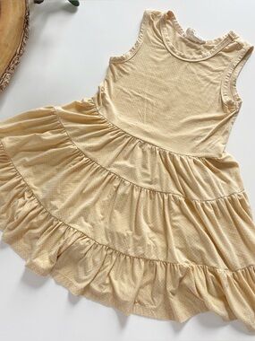 Mabel + Honey Viscose Yellow French Dot Twirl Dress | Size 5